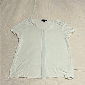 Women's White V-Neck Top